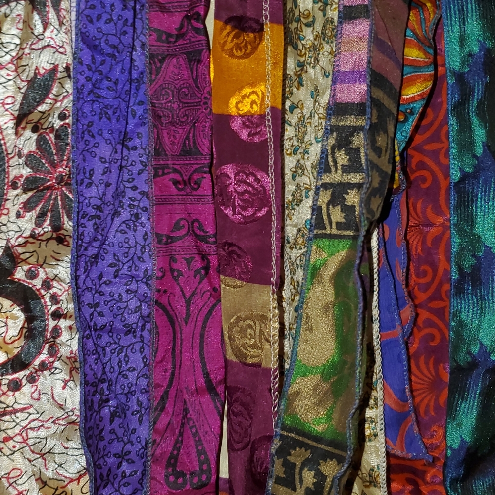 Authentic printed Indian silk headband/sash/belt